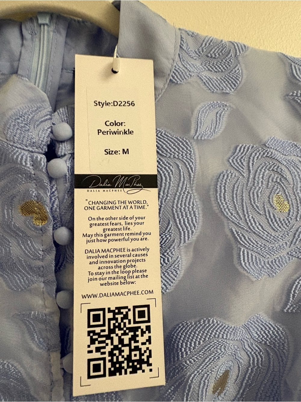 Dalia MacPhee Periwinkle Floral Jacquard Organza Maxi Dress D2256 NWT - Picture 7 of 16